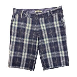 Plaid wool blend shorts